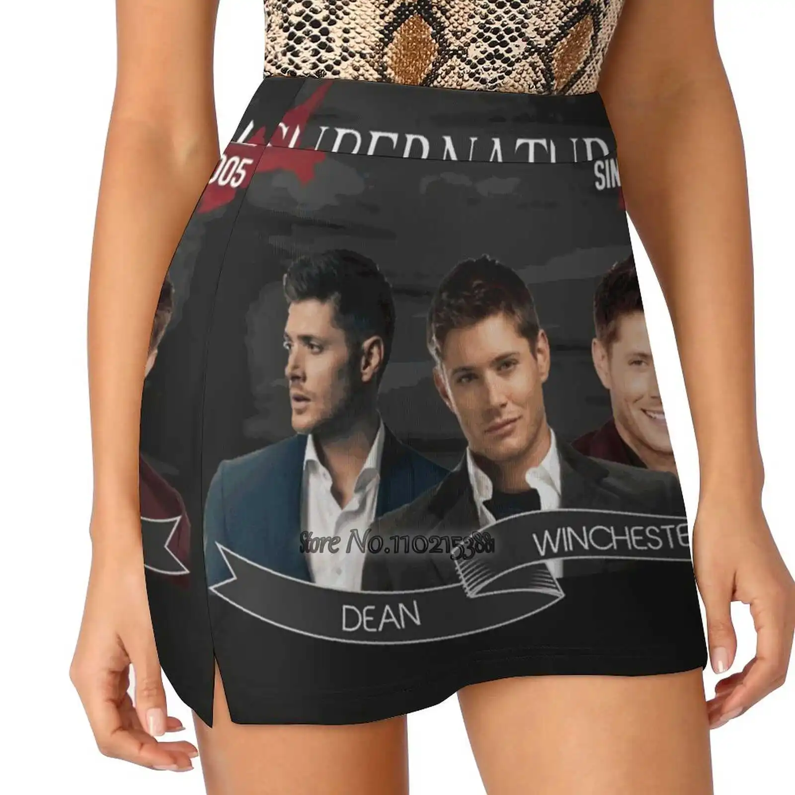 Supernatural Women Mini Skirt Two Layers With Pocket Skirts Sport Fitness Running Skorts Crowley Lucifer Kings Of Hell Queen Of