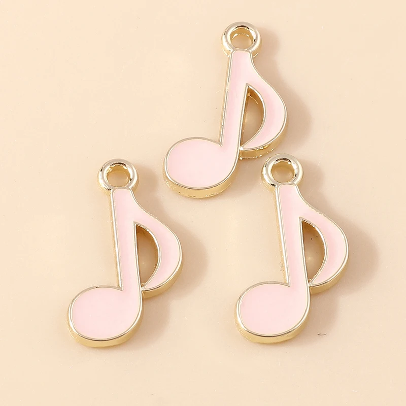 10pcs Cute Music Notes Charms Necklaces Earrings Making Accessories diy Musical Charms Jewerly Findings
