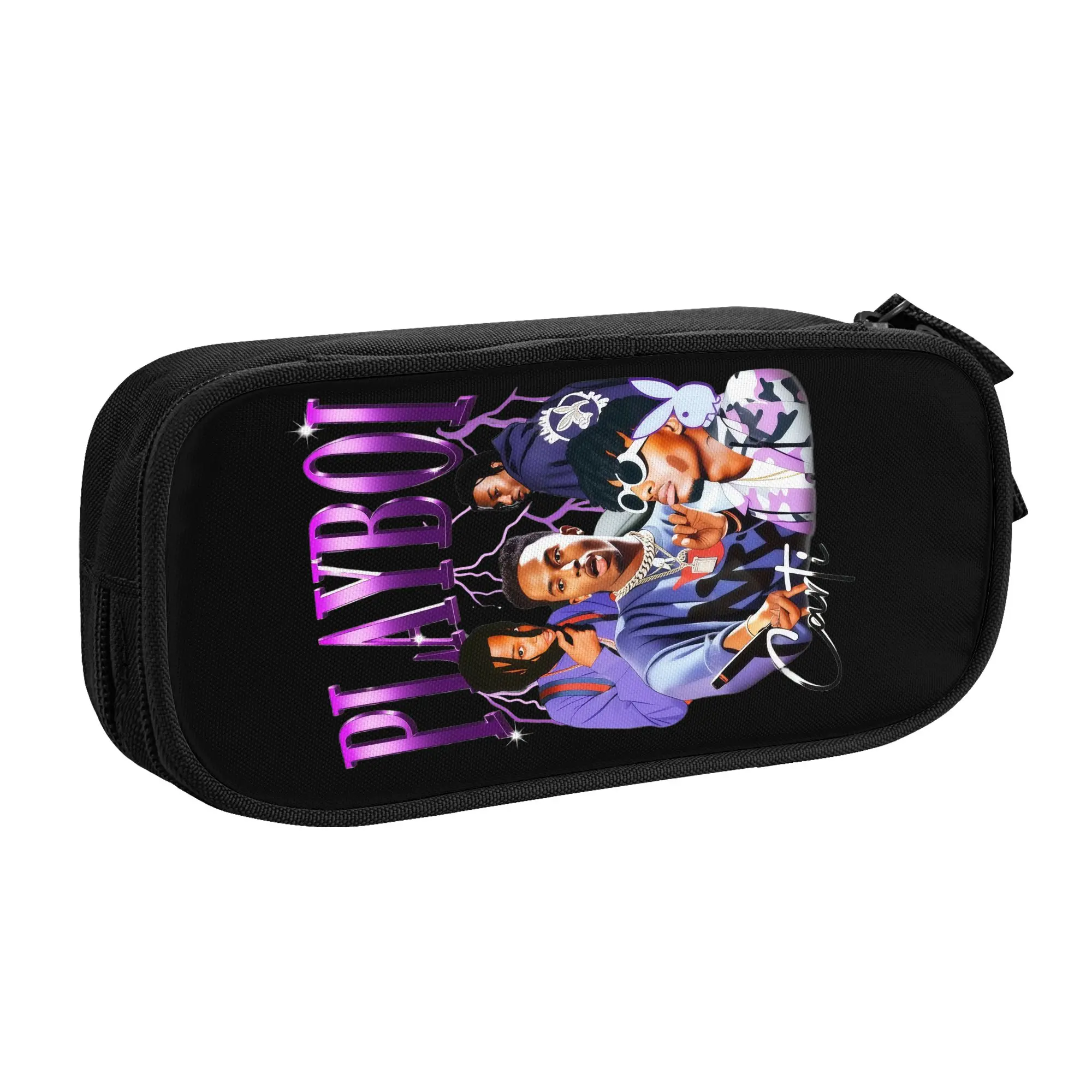 Playboi Carti Rapper Singer Hip Hop  Kawaii Pencil Cases Girls Boys Large Capacity  Pencil Bag Pouch Students Stationery