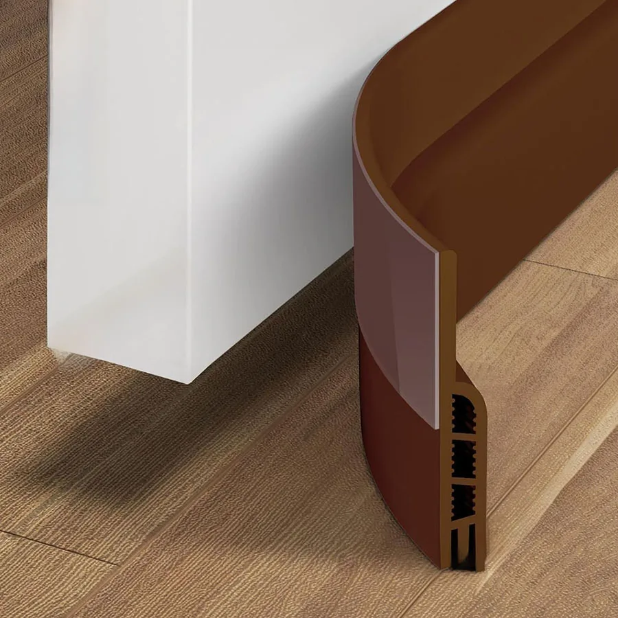 1-Meter Installation of 3-Hole Door Bottom Sealing Strip Self-Adhesive Bedroom Door Seam Dustproof, Soundproof, Windproof Porous