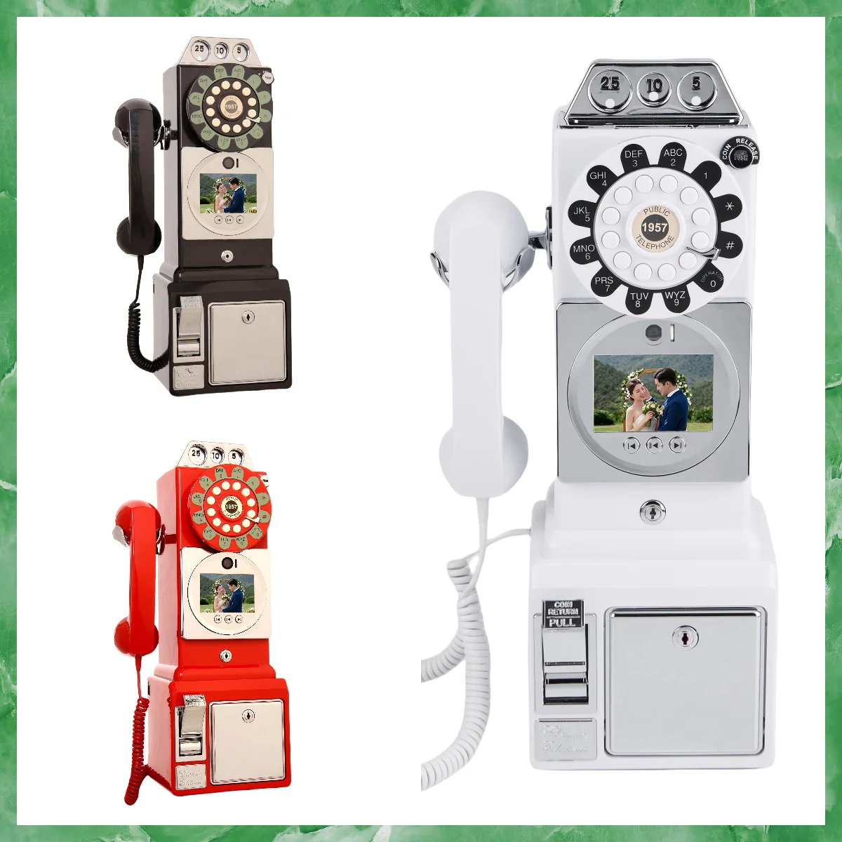 Wedding Audio And Video Guestbook Phone Audio-Visual Recording System Guest blessing Voicemail Sign-In Phone & HD Video