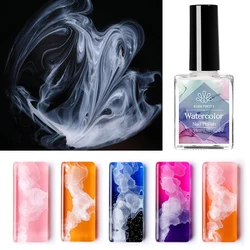 BORN PRETTY Metal 10ml Watercolor Nail Polish Air Dry Marble Nail Polish Gradient Ink for Painting Manicure DIY at Home