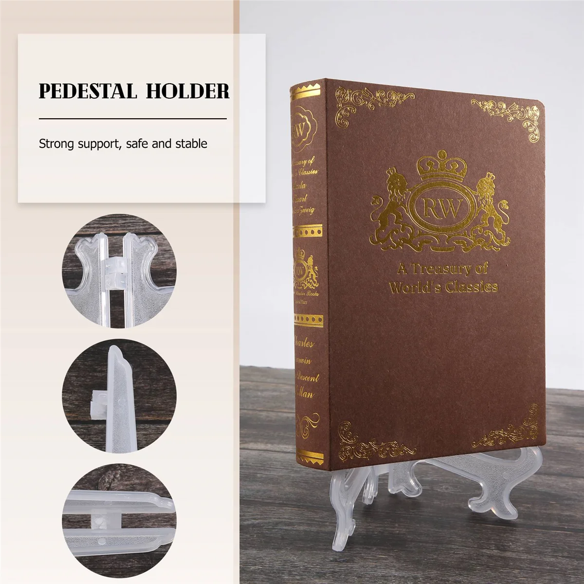 Transparent 7" Display Easel Stand Plate Bowl Picture Frame Photo Pedestal Holder