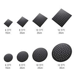 Round & Square Shower Head Aço Inoxidável Chuvas Showerheads 12/10/8/6 Polegada Ultra-fino Preto Chuva Banheiro Chuveiro Acessórios Casa de banho chuveiro haste Chuveiro portátil pressurizado