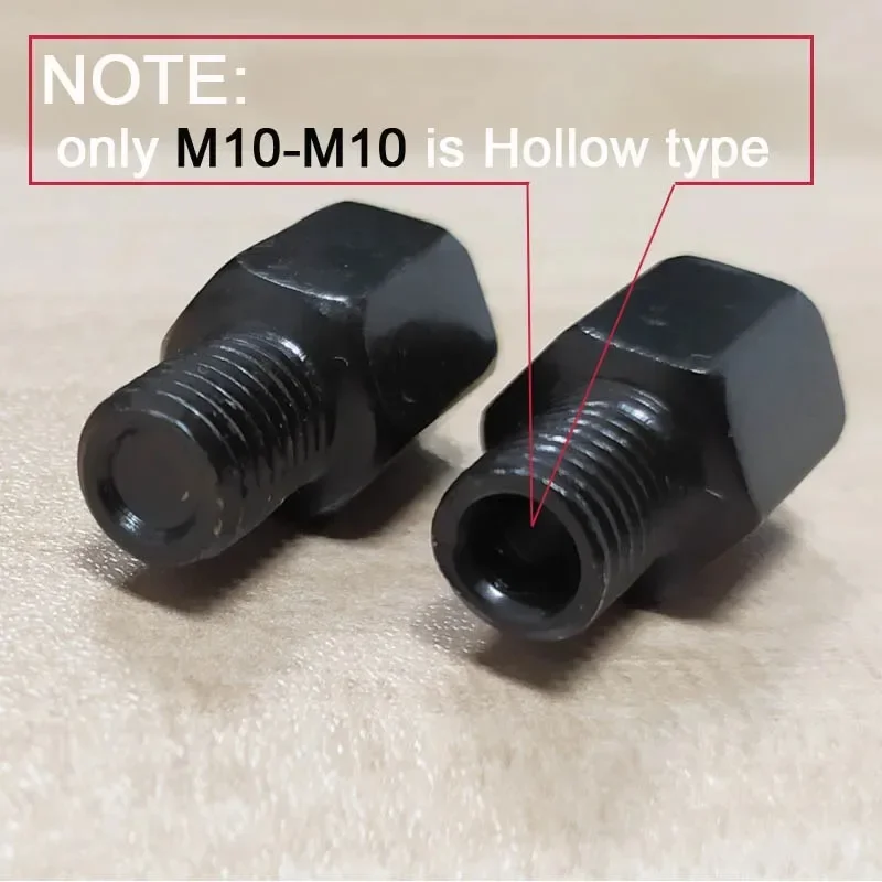 1 Pair Black Motorcycle Mirror Adapters M10 10MM M8 8MM Rearview Mirrors Conversion Bolt Clockwise Anti-clock Right Left Thread