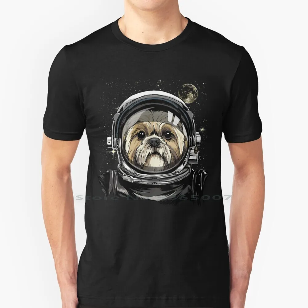 Shih Tzu Dog Astronaut Space Exploration Astronomy Lover 100% Cotton T Shirt Astronaut Shih Tzu Shih Tzu Astronaut Astronomy