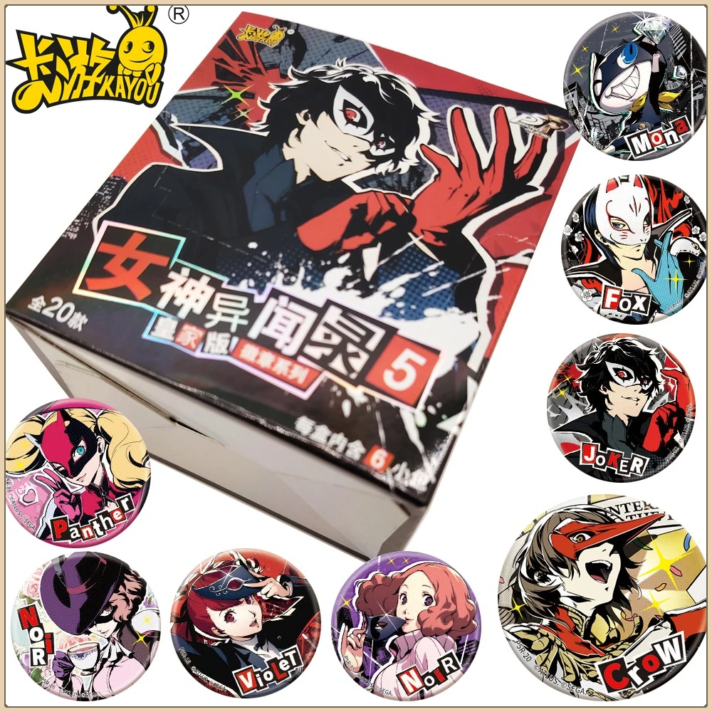 

New KAYOU Persona 5 Tinplate Round Badge Creative High Aesthetic DIY Printed Anime Cartoon Peripheral Brooches Boys Girls Gifts
