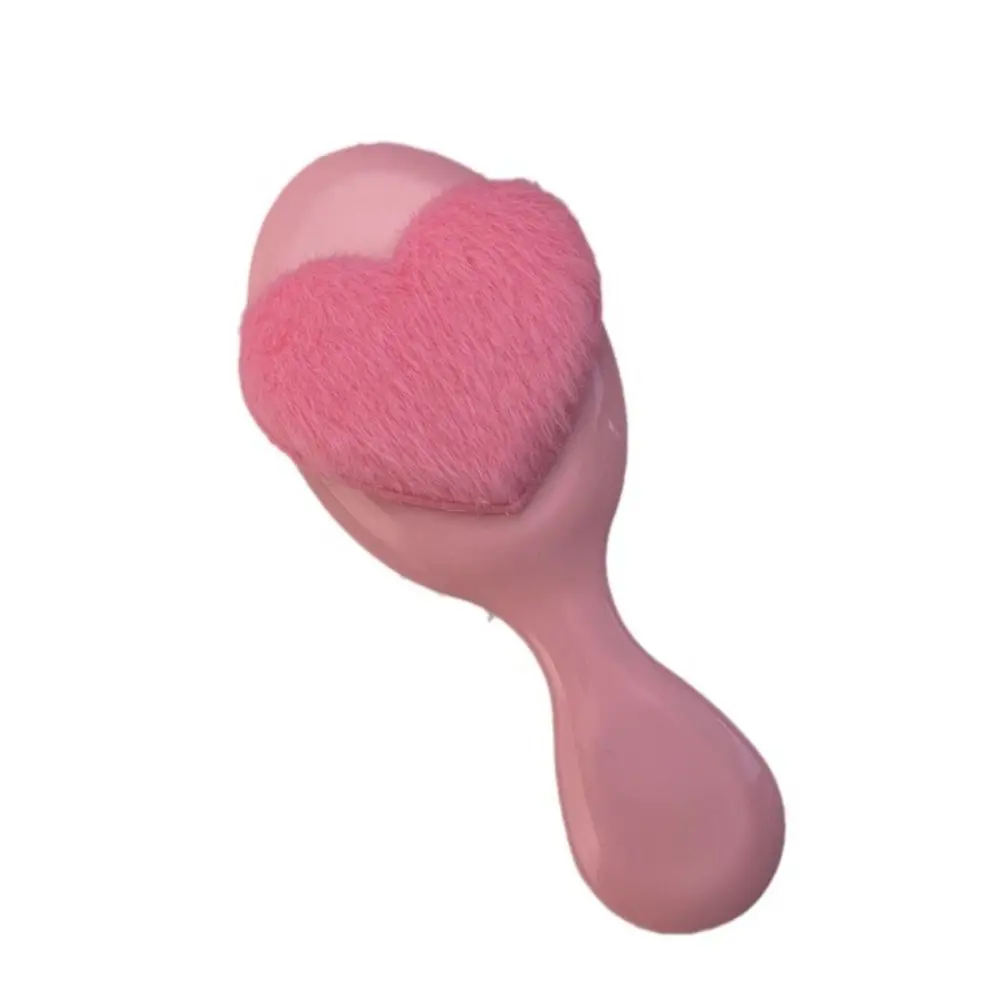 

Durable Pink Round Folding Comb with Mirror Compact Love Decor Air Cushion Comb Princess Style Anti Static Massage Comb Women