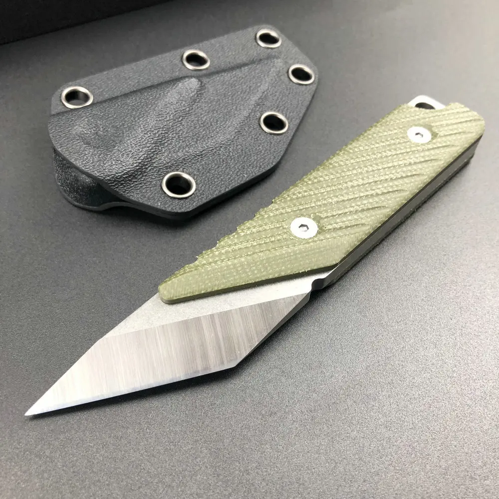 

TRSKT 14C28N Pocket Necker Knife, 4.5mm Thick Small Tactical Knife,Unboxing Knifes,Edc Tool ,Flax Handle Kydex Dropshipping