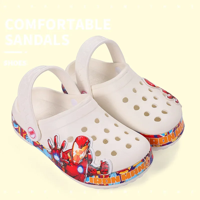 Disney Summer Sandals Kid Boy Girl Cartoon Iron Man Mcqueen Toy Story Buzz Woody Children Slippers Garden Eva Hollow Beach Shoes