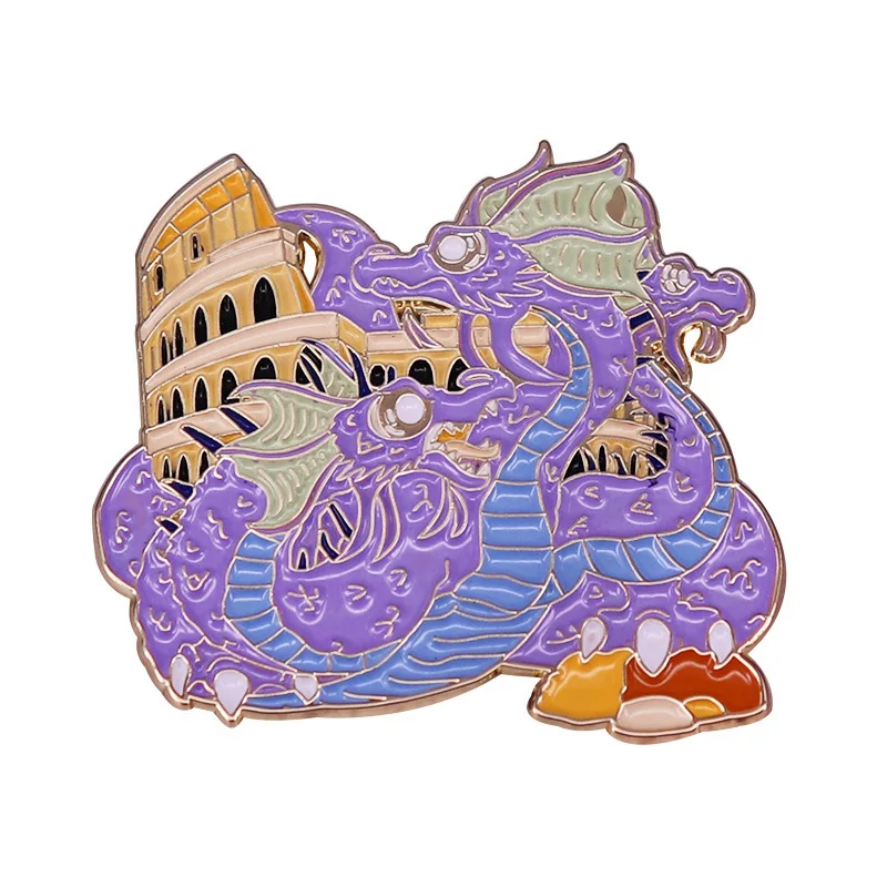Triceratops Flap Collar Pin Backpack Decoration Welcome to the Magic Room