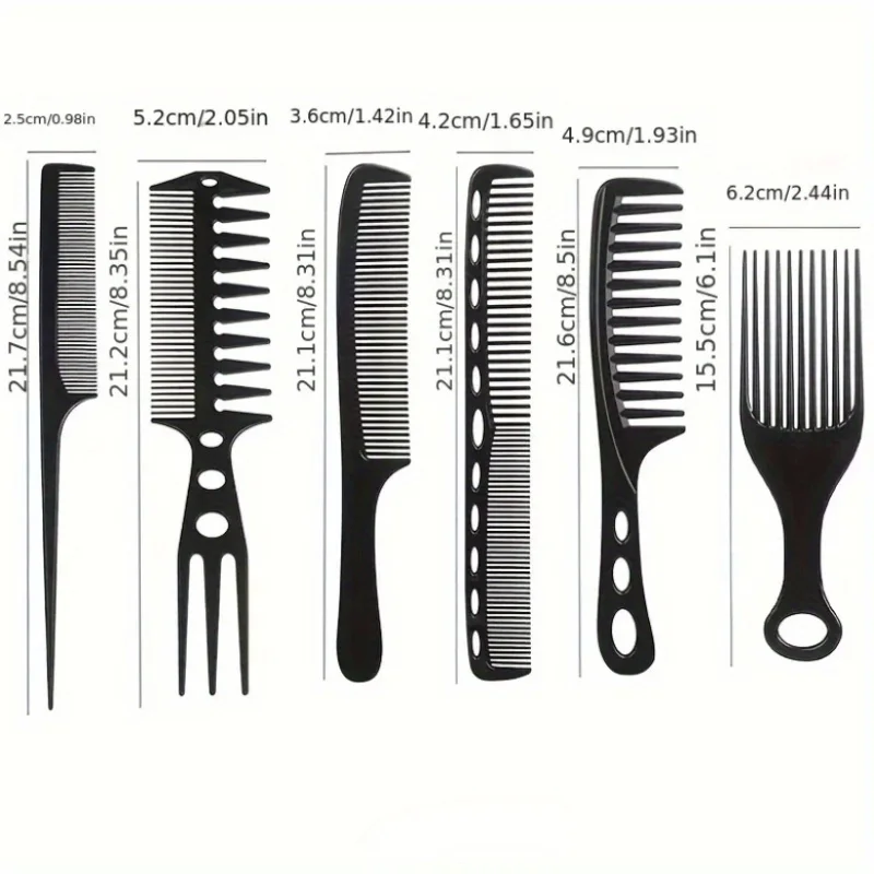 6pcs/Set Professional Hairdresser Accessories Anti-static Hairdressing Combs Man Styling Design Salon Hairdressing Products