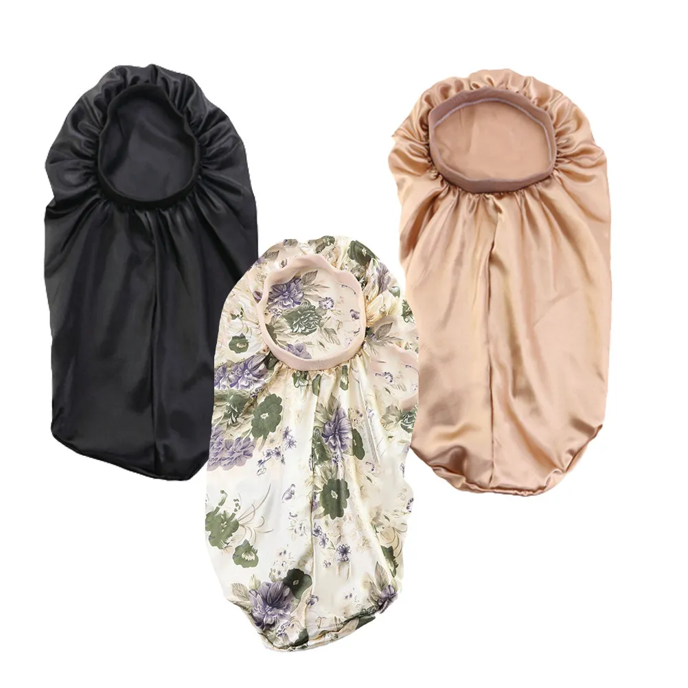 

3Pcs Long Tube Hat Satin Material Hair Accessories Sleeping Protector Big Size Non Irritating Durability