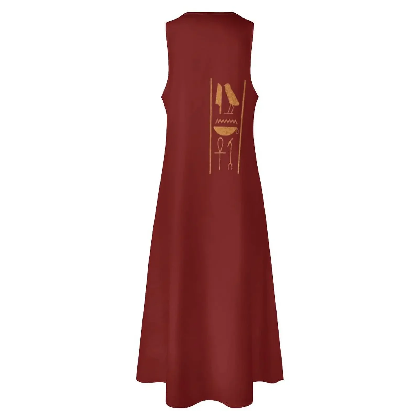 May you have a long life and a solid home - Gold Hieroglyphic T Shirt design: Original Artwork Copyright Stuart Littl Long Dress