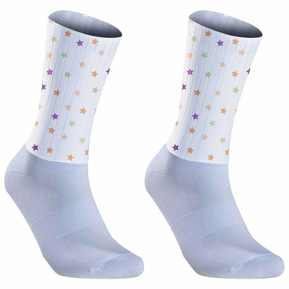 Creative star pattern men's sports cycling socks, made of nylon material, unisex, sweat absorbing, breathable, bicycle gift