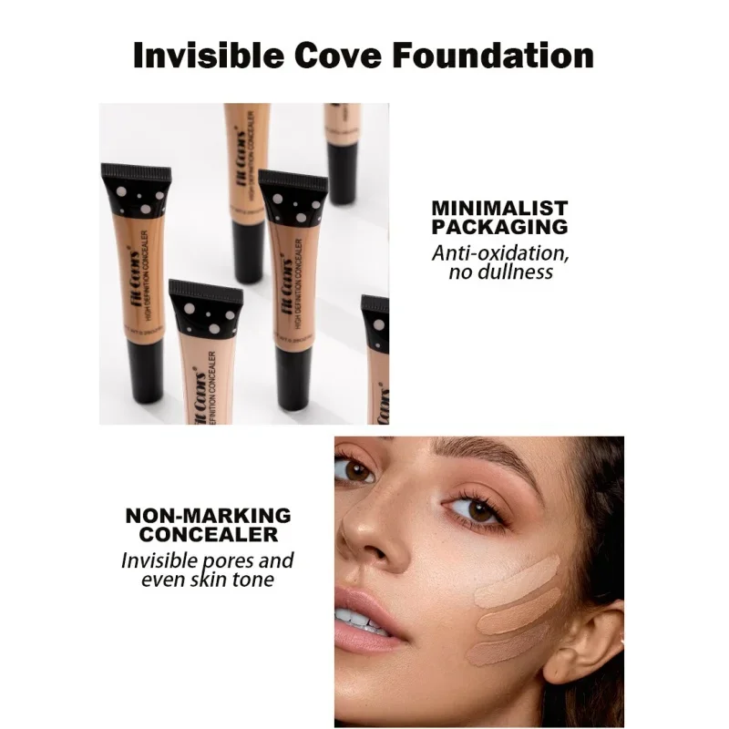 FIT COLORS Concealer, wasserfest, unsichtbare Poren, gleichmäßiger Hautton, langanhaltend, feuchtigkeitsspendend, deckt Augenringe ab, flüssige Grundierung