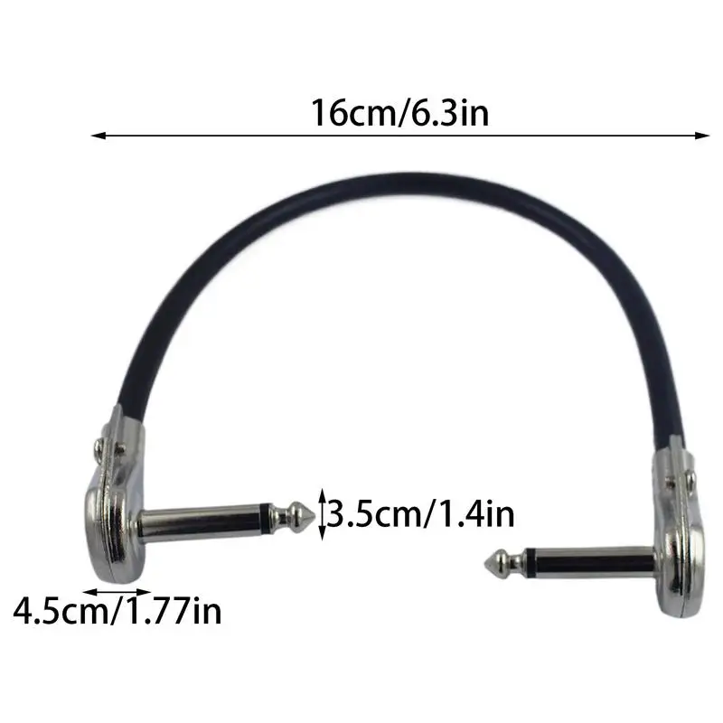 Cavi patch per chitarra Cavi per pedali per chitarra da 6 pollici per effetti pedaliera Cavo per strumento stereo ad angolo retto 3x per palco