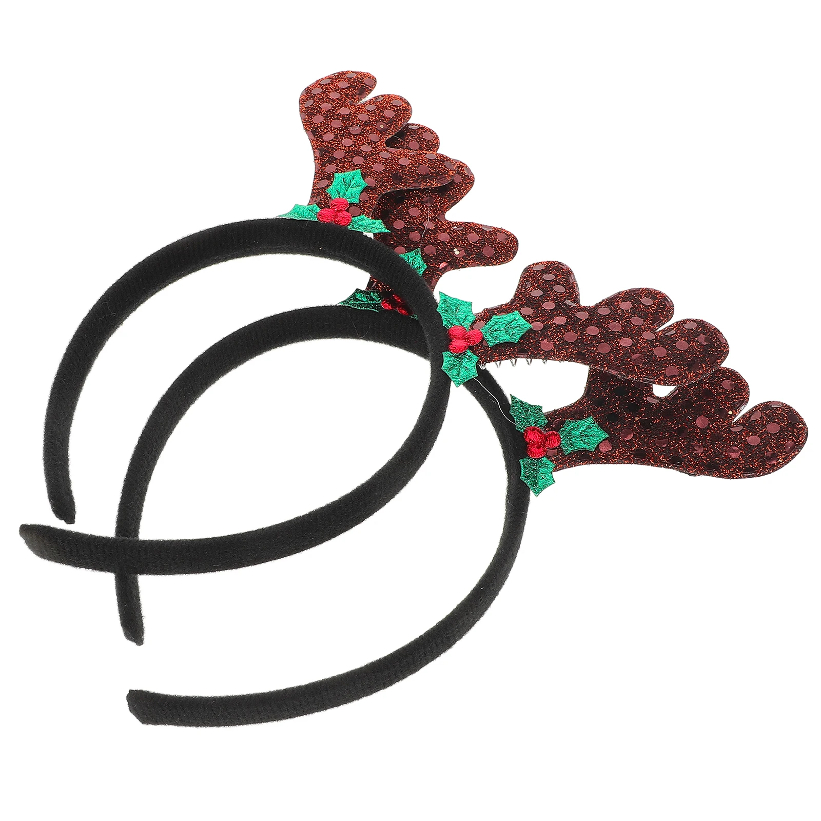 

2 Pcs Deer Antler Headband Christmas Cloth Hair Festive Holiday Headwear