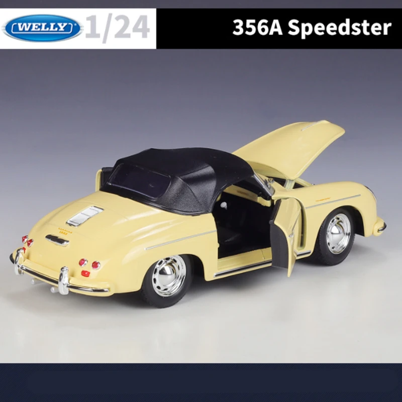 Welly 1:24 Porsche 356A Speedster Alloy Sports Car Model Diecast Metal Toy Classic Car Vehicles Model High Simulation Kids Gifts