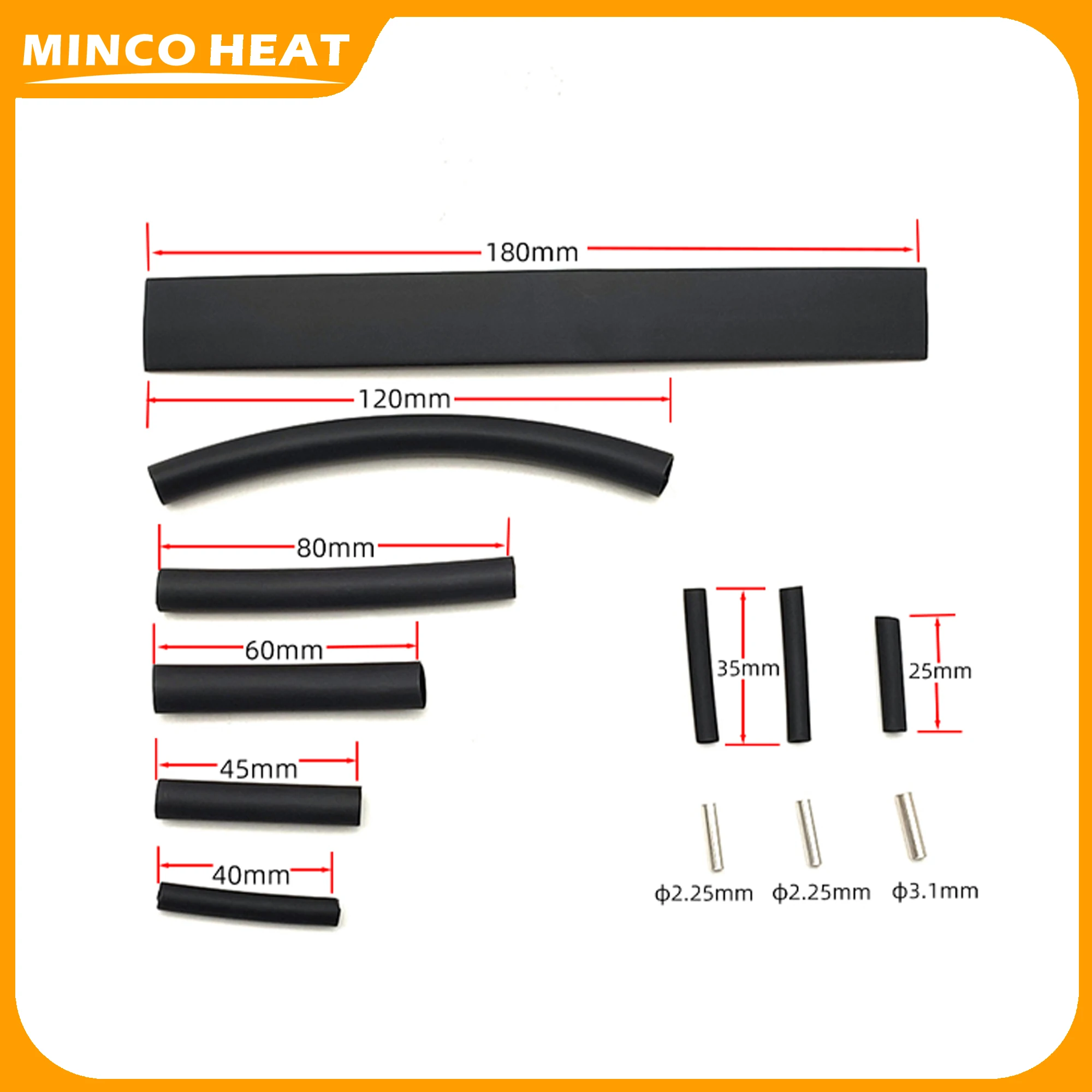 Minco Heat Self Regulating Heating Cable Connection Kits Glue Heat Shrinkable Sleeves Butt Connector Heat Shrink Tube