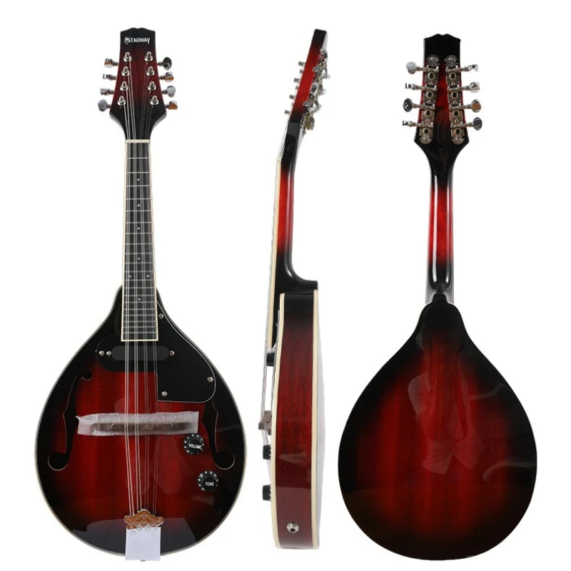

Minority Ethnic Musical Instrument Mandolin Spruce Electric Box 8 Stringed Western Instrument Tibetans Special Accompaniment