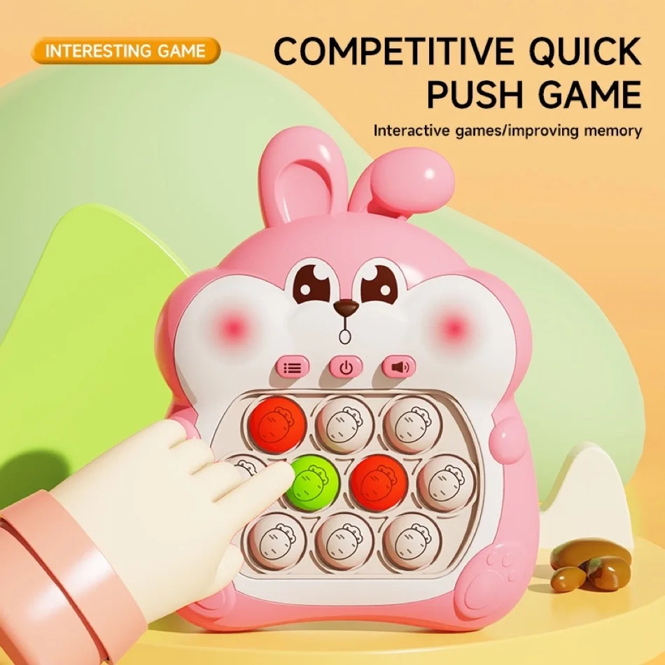 Pop Quick Push Bubbles Game Machine Kids Cartoon Fun Whac-A-Mole Squeezing Toys Anti Stress Sensory Bubble Pop Fidget Toy Gifts