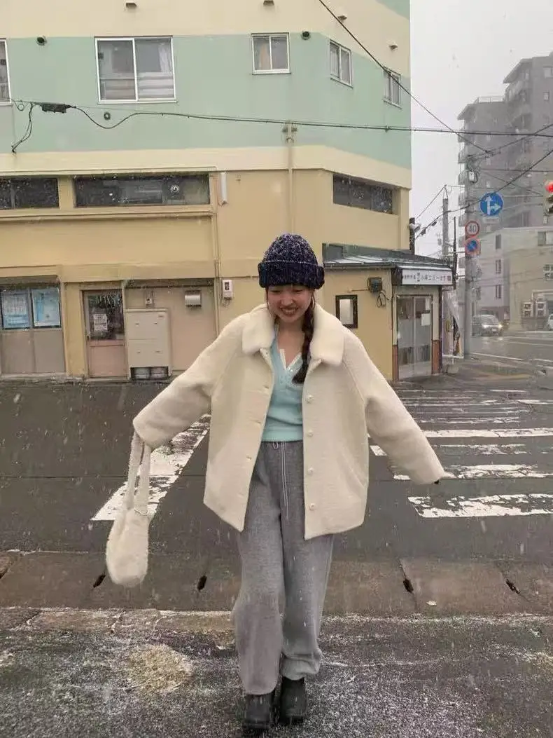 

Женские шерстяные повседневные брюки с широкими штанинами, на резинке, в корейском стиле, Tannat, зимние, новые, теплые, спортивные штаны