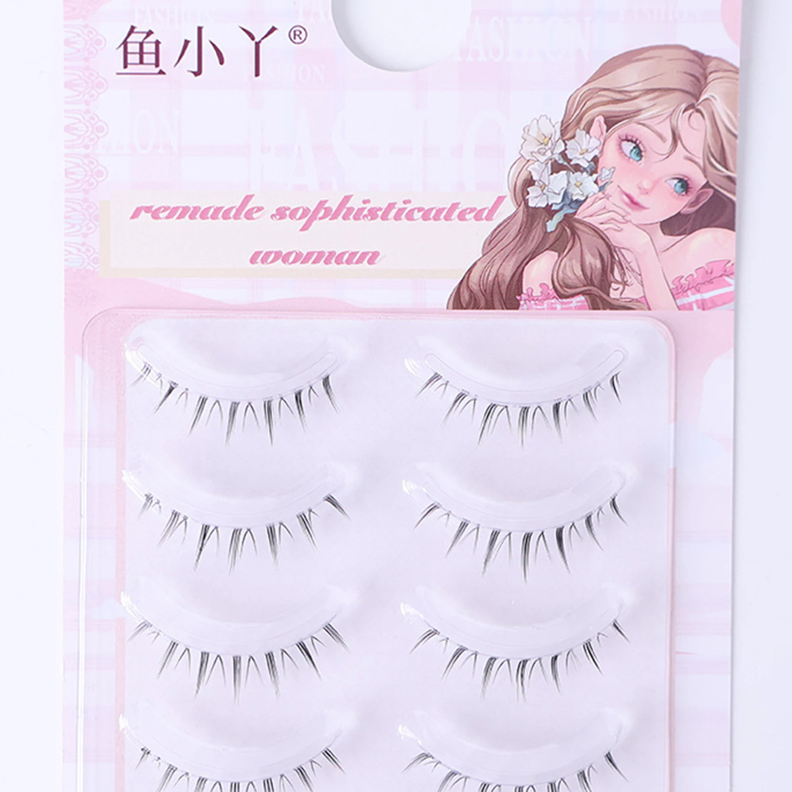 Natural Fake Lashes full strip 5 Pairs 4-6mm botton lash Mixed Length C Curl Black False Eyelashes korean style For Daily Makeup