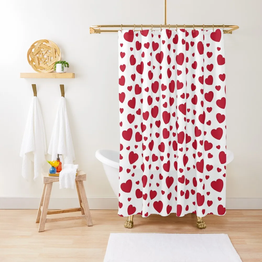 

Red Heart Pattern Shower Curtain Luxury Bathroom Shower Funny Shower Bathtub For Bathroom Curtain