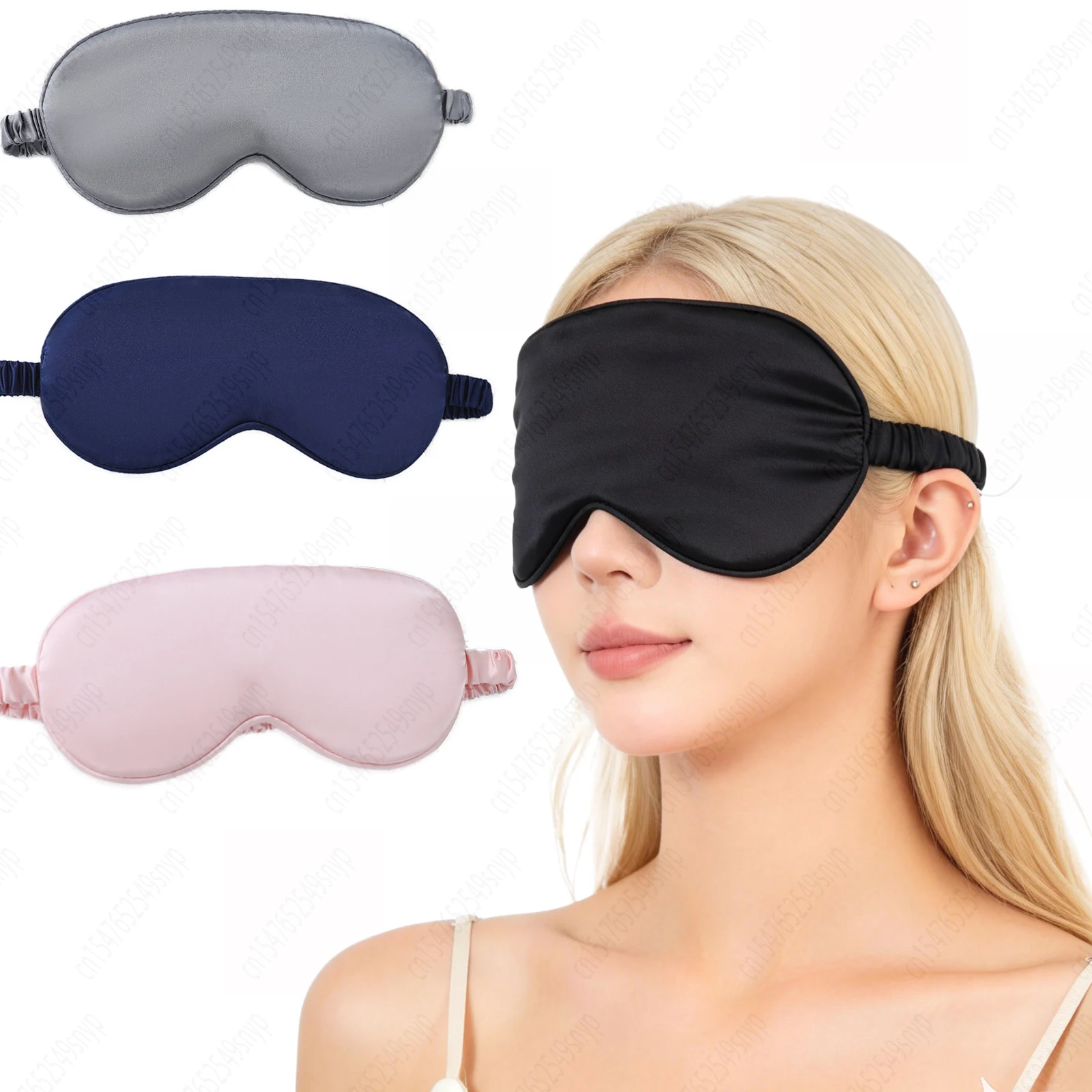 Soft Satin Sleep Mask Zero Eye Pressure Blindfold Adjustable Strap Light Blocking Eye Cover For Travel Night Sleep Home Office