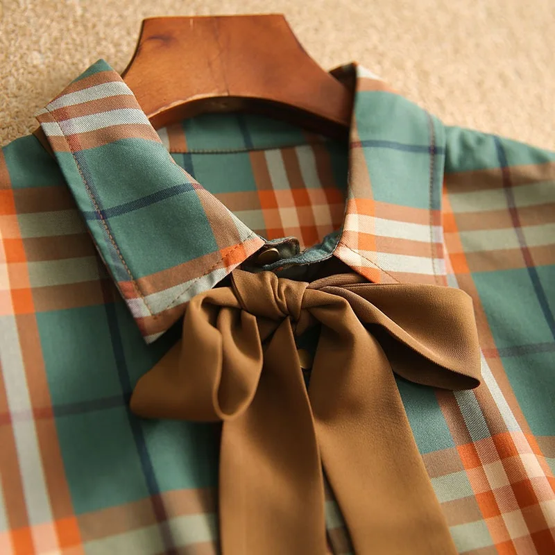 Halflange jurk damesjurken A-lijn geruite hoge taille vestidos streetwear korte mouw elegante hoge taille Y2k werk zomer 2025,