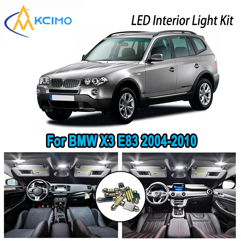 

Premium Bright LED Interior Light Kit for BMW X3 E83 2004-2010 2005 2006 2007 Dome Map Trunk Car Lamps with Canbus No Error