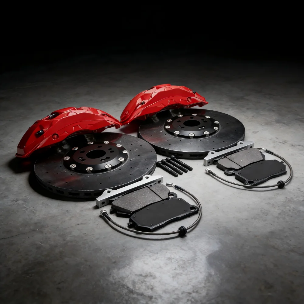 Front Brake Caliper Kit, 412mm Disc 6 Pistons Big Brake Kit, Braking upgrade parts for car modification and daily travel use
