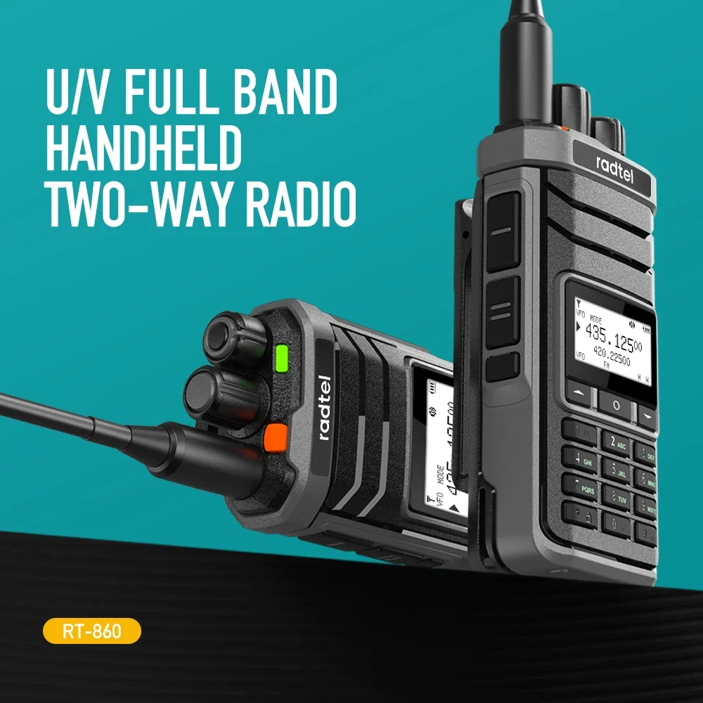 Radtel RT-860 or RT-860G HF UHF VHF Ham Radio with Short Wave Middle Wave reception Dual Band with 1024 Channels, Type C charge