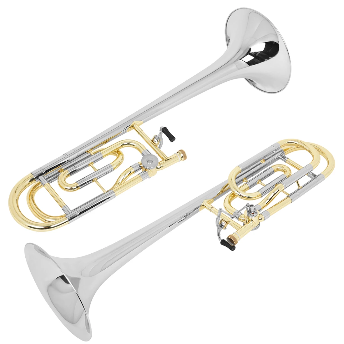 SLADE Tenor Trombone Brass Bb Tone B flat Wind Instrument Trombone  with Mouthpiece Cleaning Stick Case Rod Accessories