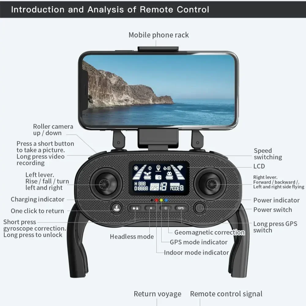 Dron L500 PRO 4K con GPS, cuadricóptero con cámara sin escobillas, 5G, Wifi, 1,2 km, 25 minutos de vuelo, minidron de 250g