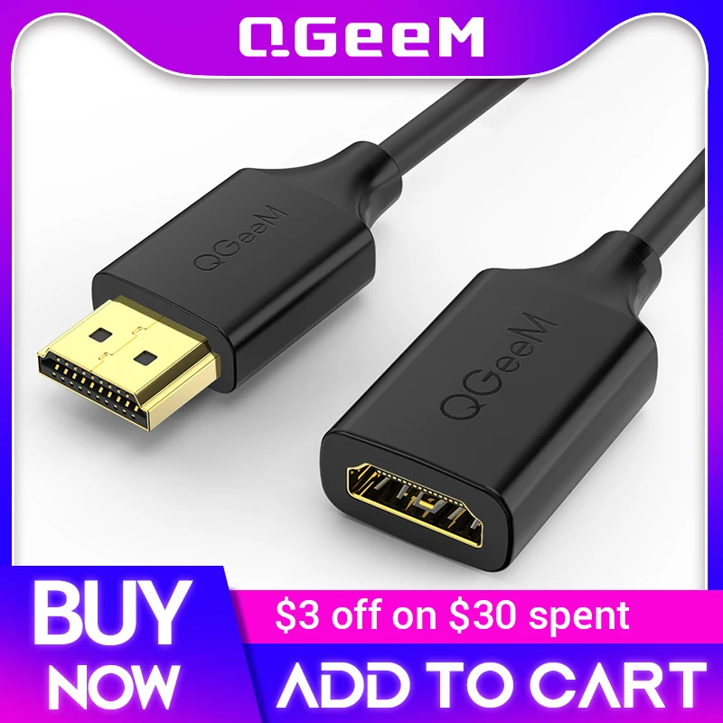 QGeeM 4K HDMI Compatible Extension Cable Extender HDMI 2.0 Adapter for Xiaomi Xbox Serries PS5 TV Box Laptops HDMI Splitter Wire