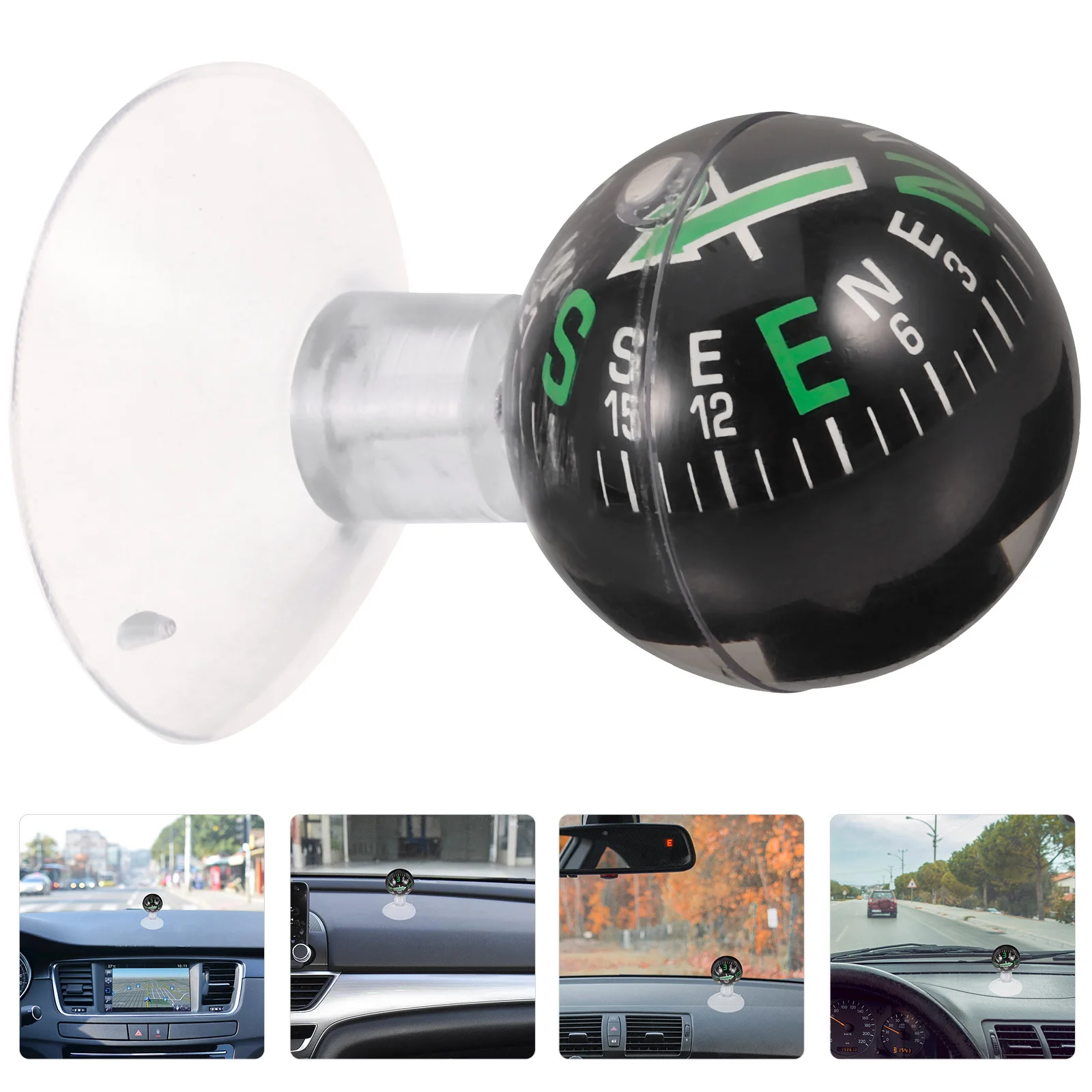 

Car Compass Ball Made of High Strength ABS Portable Dashboard Ornament Vehicle Navigation Tool for Outdoor Use