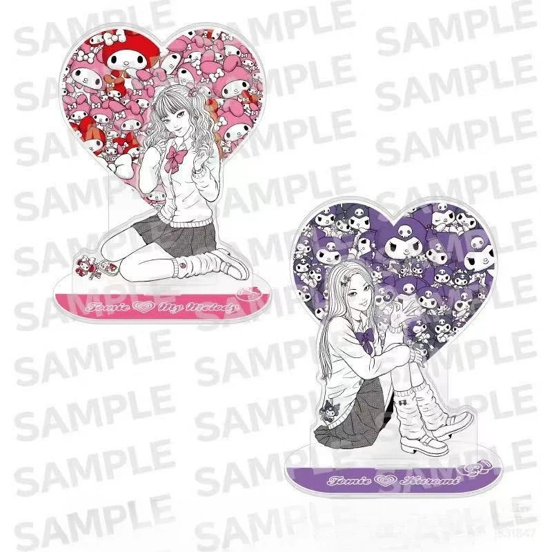 تومي تمثال Acg الديكور Junji Ito أنيمي الأجهزة الطرفية كورومي تومي الاكريليك حامل شكل قلب توميز ميلودي شارة معدنية اللعب