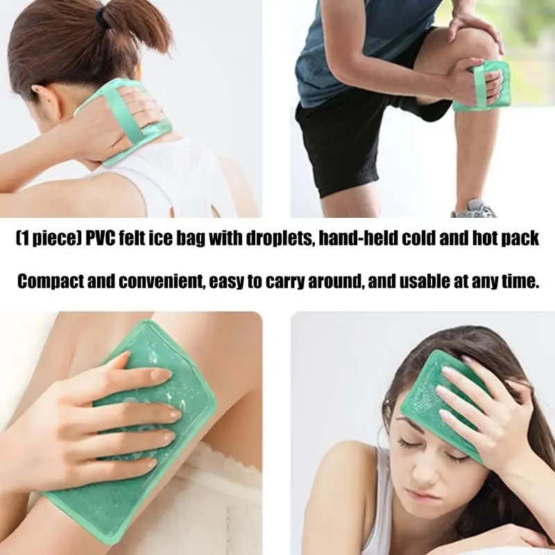 PVC Flannel Ice Pack With Gel Beads Multipurpose Cooling Heating Ice Pad with Elastic Band For Sports Injury Recovery 24BD