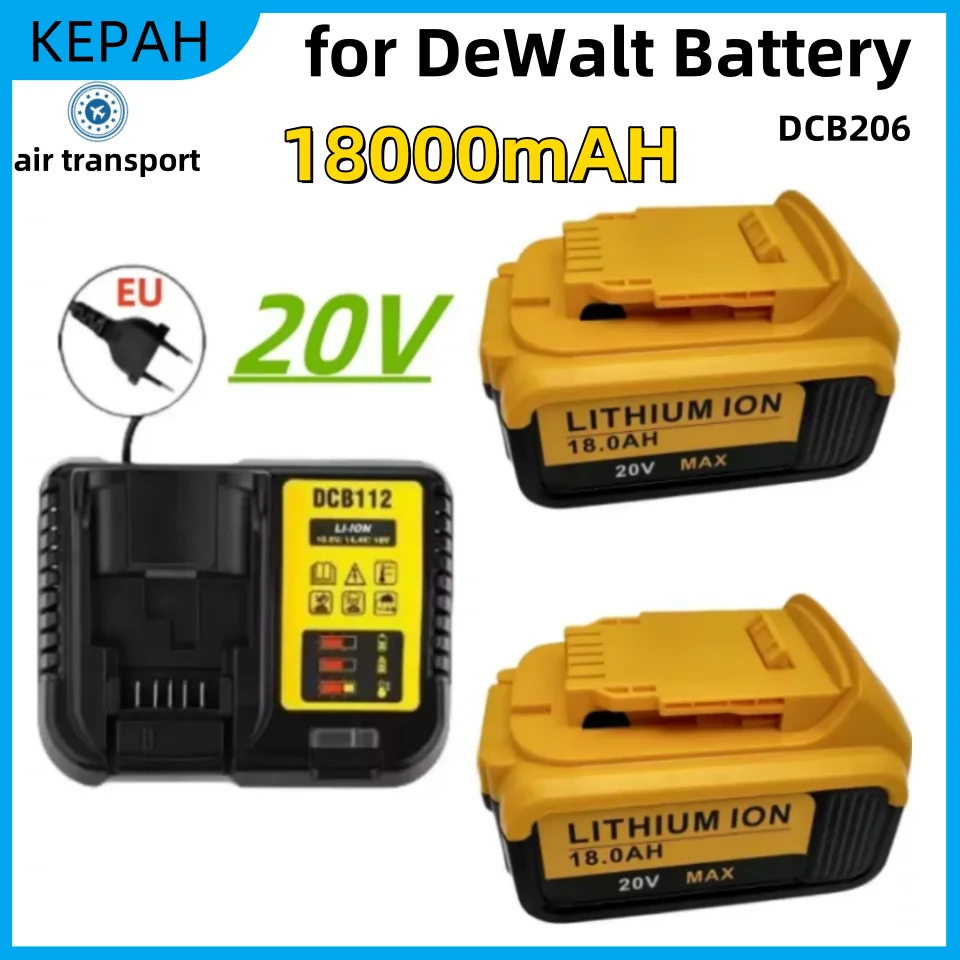 

New 100% Original 18000mAh 20V for Dewalt Power Tool Battery DCB206 20V 18.0Ah Battery DCB206 20V Battery DCB205 DCB204-2