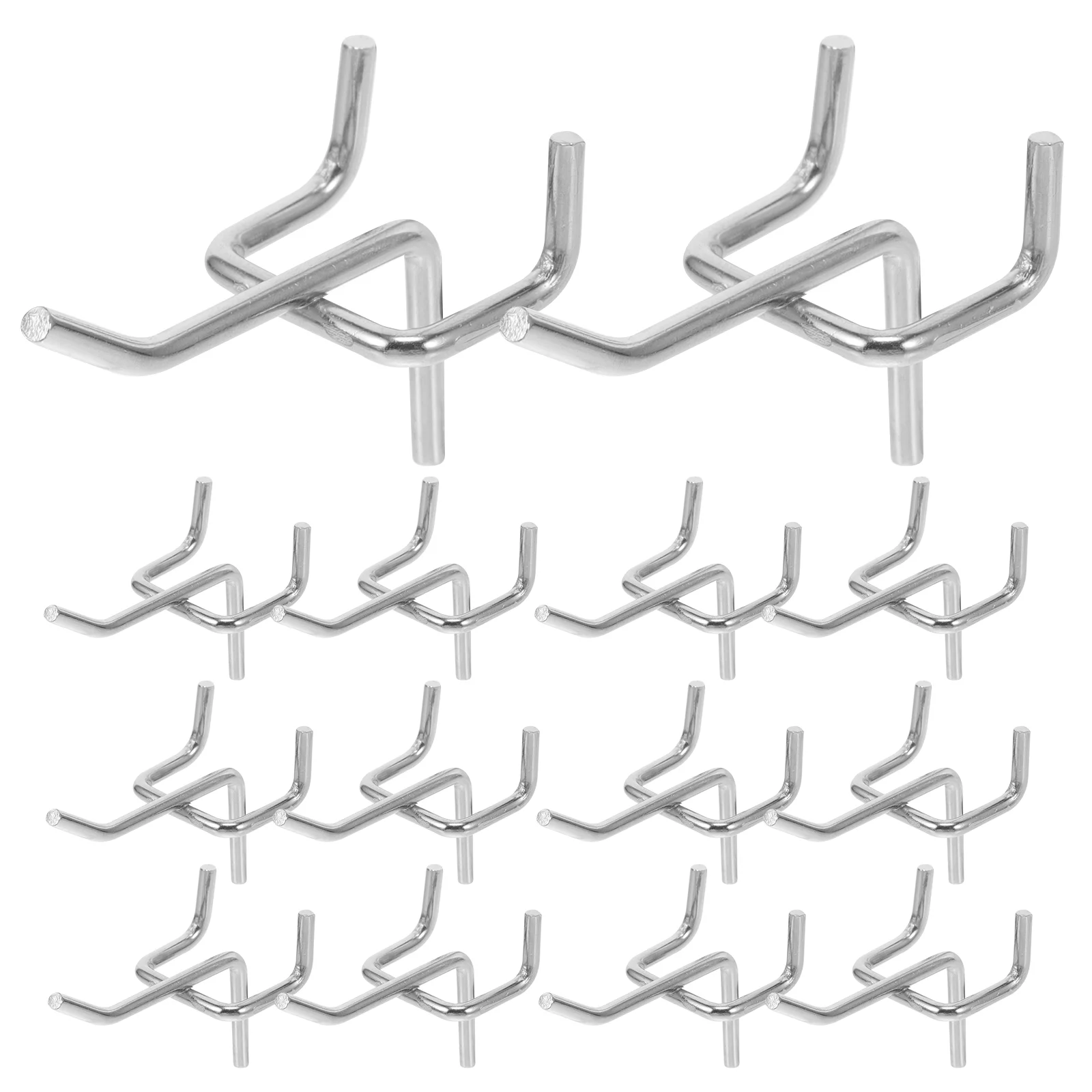 

50 PCS Carbon Steel Peg Board Pegboard Hooks Garage Work Shop Storage Display Organization Steel Hanging Tool (Silver)