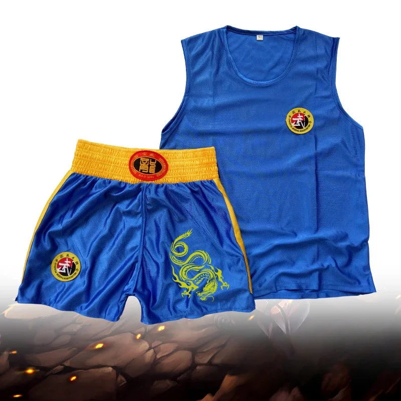 Summer Short Sleeved Fighting Sanda Suit Shorts Boxing Muay Thai Adult and Children\'s Martial Arts Performance Training Clothes