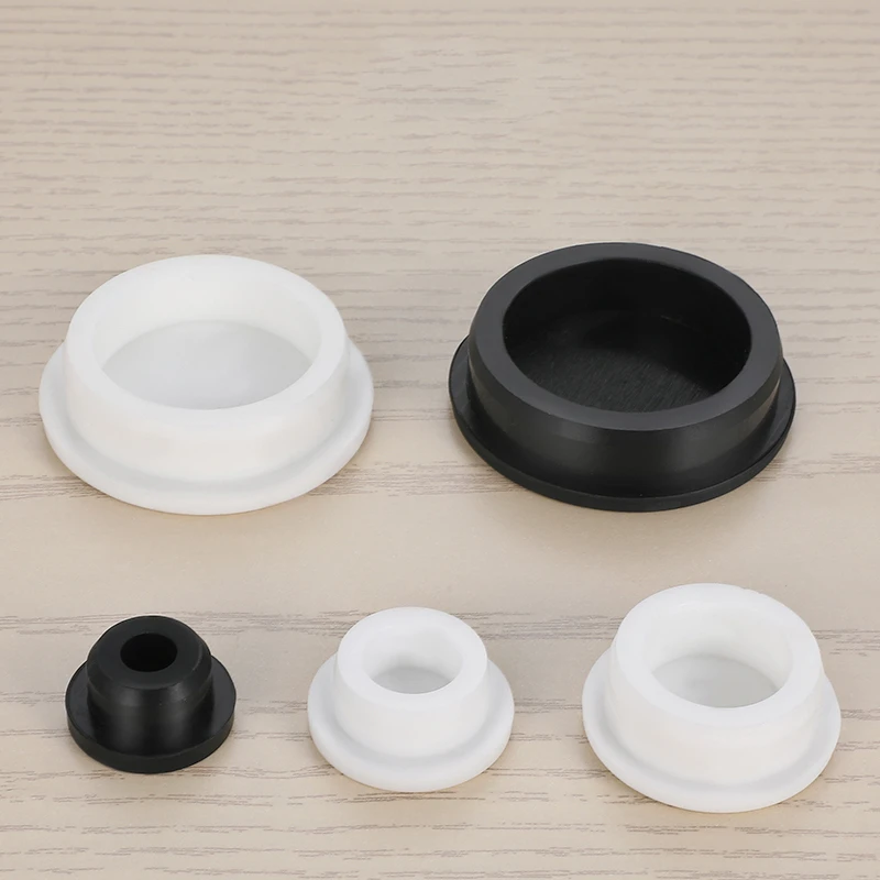 Hongtu Black/White Round Silicone Rubber Seal Hole Plugs Bore 6.8mm-161.5mm T Type Stopper Blanking End Caps Seal