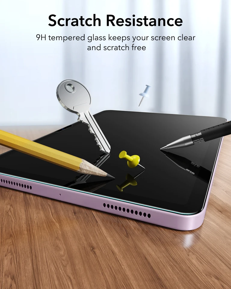 ESR 2 unidades Protector de pantalla para iPad Pro 11/13 (2025/2024) Película de vidrio templado HD Air 13/11 (M4/M3/M2) Película de vidrio templado 6