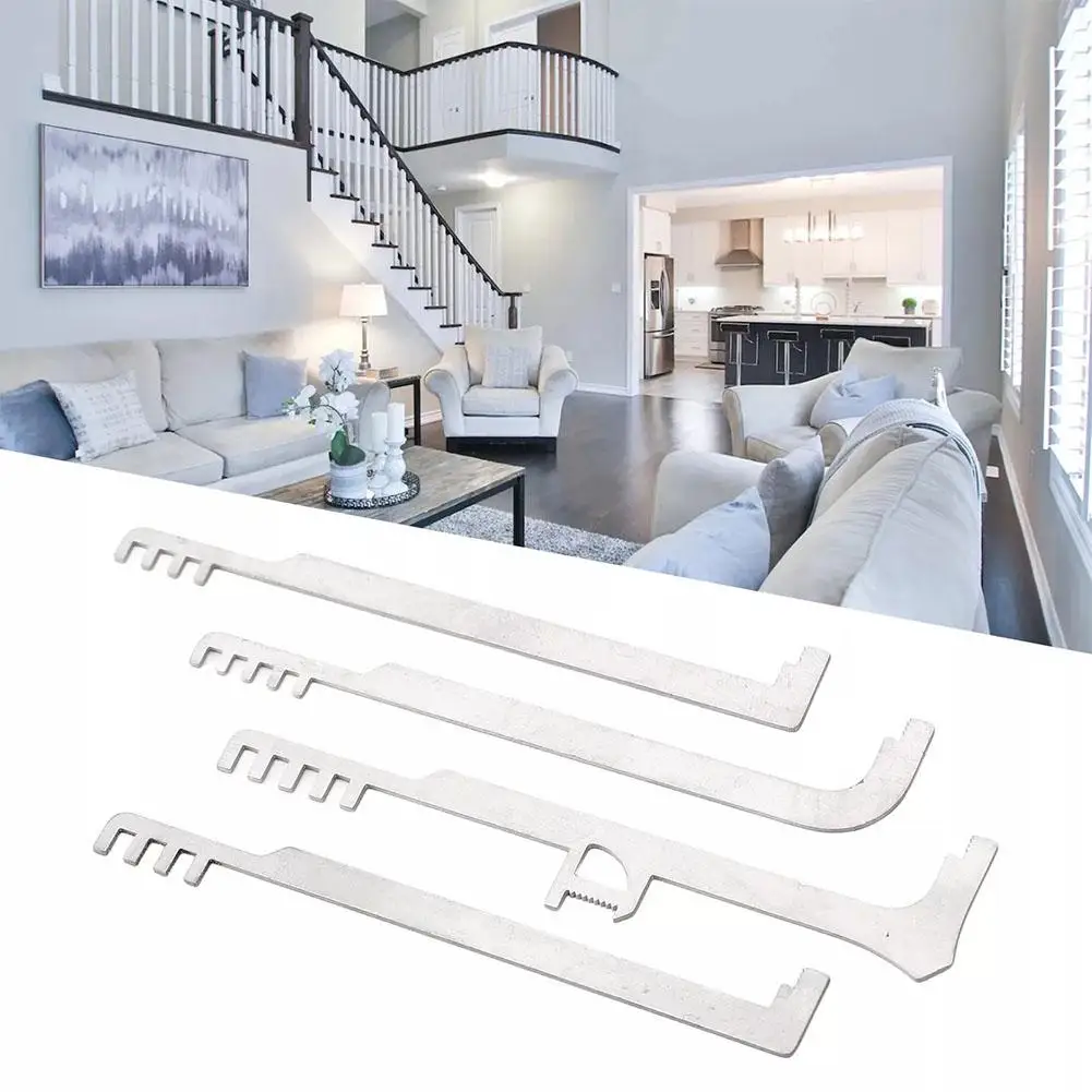 4PCS Fire Service Metal Tooth Tool Pick Comb Portable Lock Tool Hand Pick Ergonomic Set Professional Repair Comb T0B2