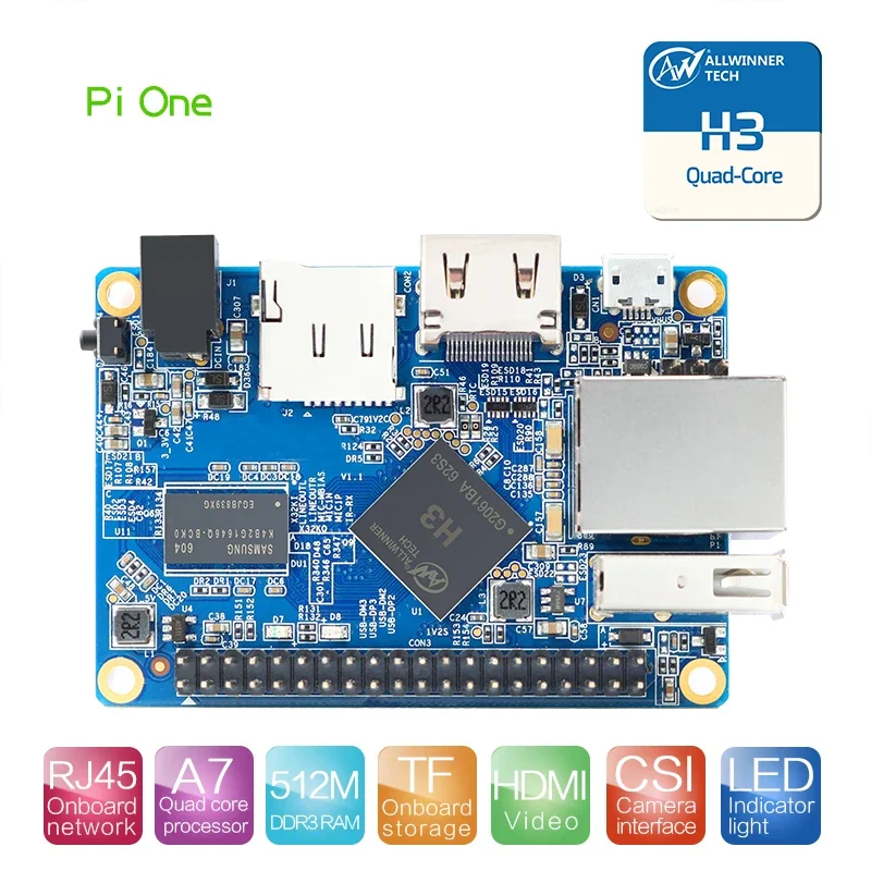 Orange Pi One H3 1G Quad-core Support ubuntu linux and android mini PC