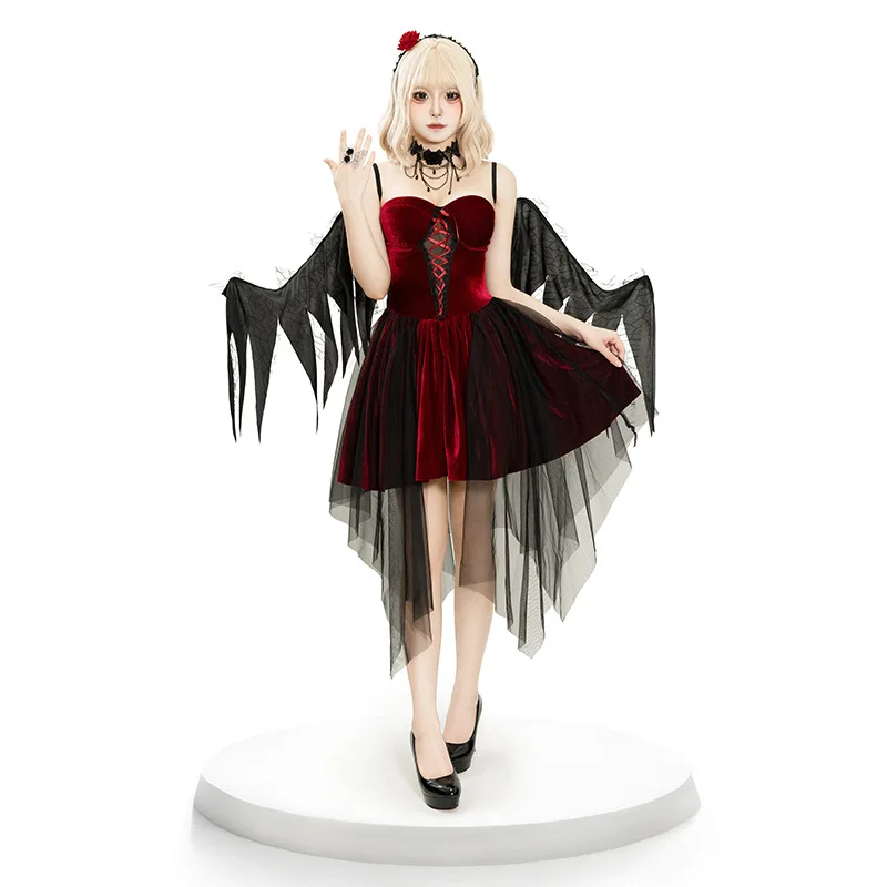 

K костюм ангела красного дьявола, комплект ролевых растений Dr, наряд Yal Хэллоуин, косплей, женский традиционный китайский сценический костюм