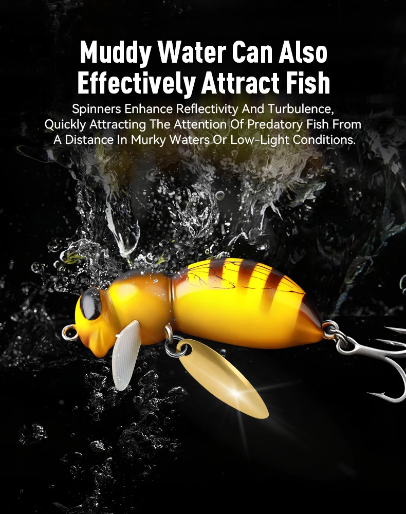 KINGDOM Wasp Minnow Topwater-Köder 35mm 43mm Schwimmend Langsam Sinkender Insekten-Hartköder 3,9g 4,5g 4,8g 6,1g für Barsch und Forelle – Detail 7