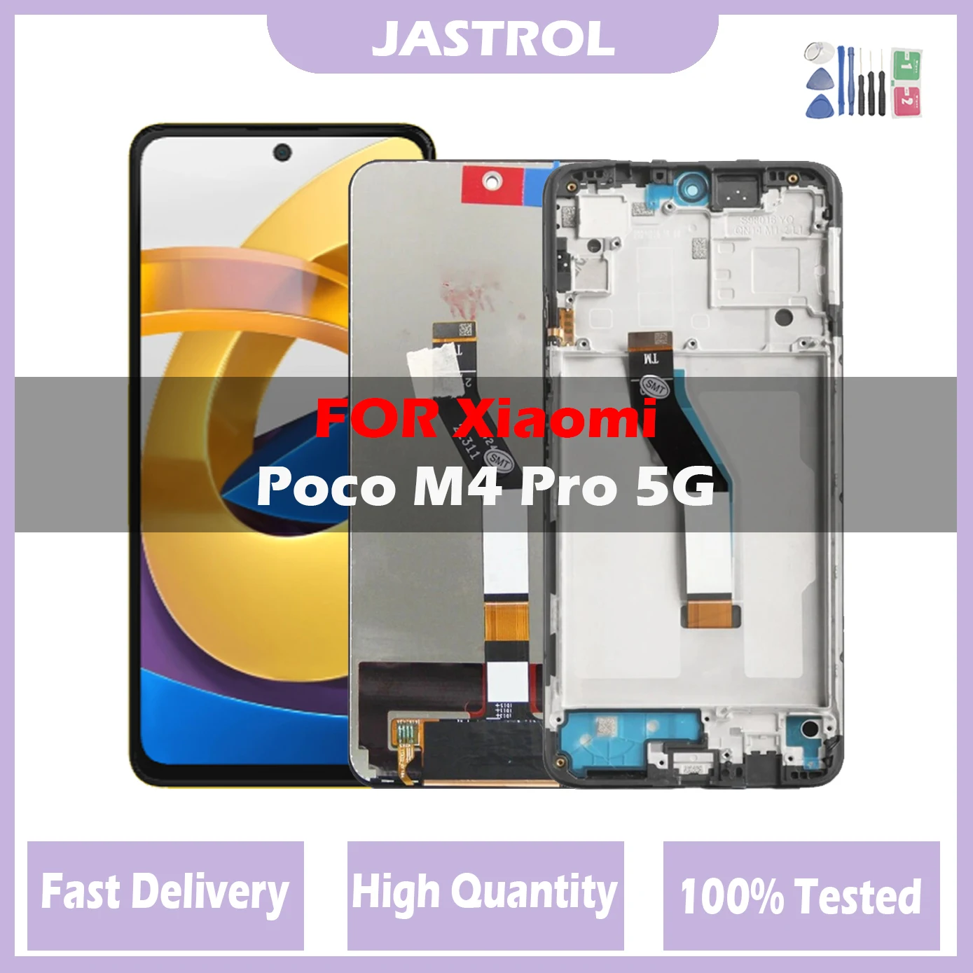 

6.6” NEW LCD For Xiaomi Poco M4 Pro LCD Display Touch Screen Digitizer For Poco M4 Pro 5G 21091116AG MZB0BGVIN Screen With Frame